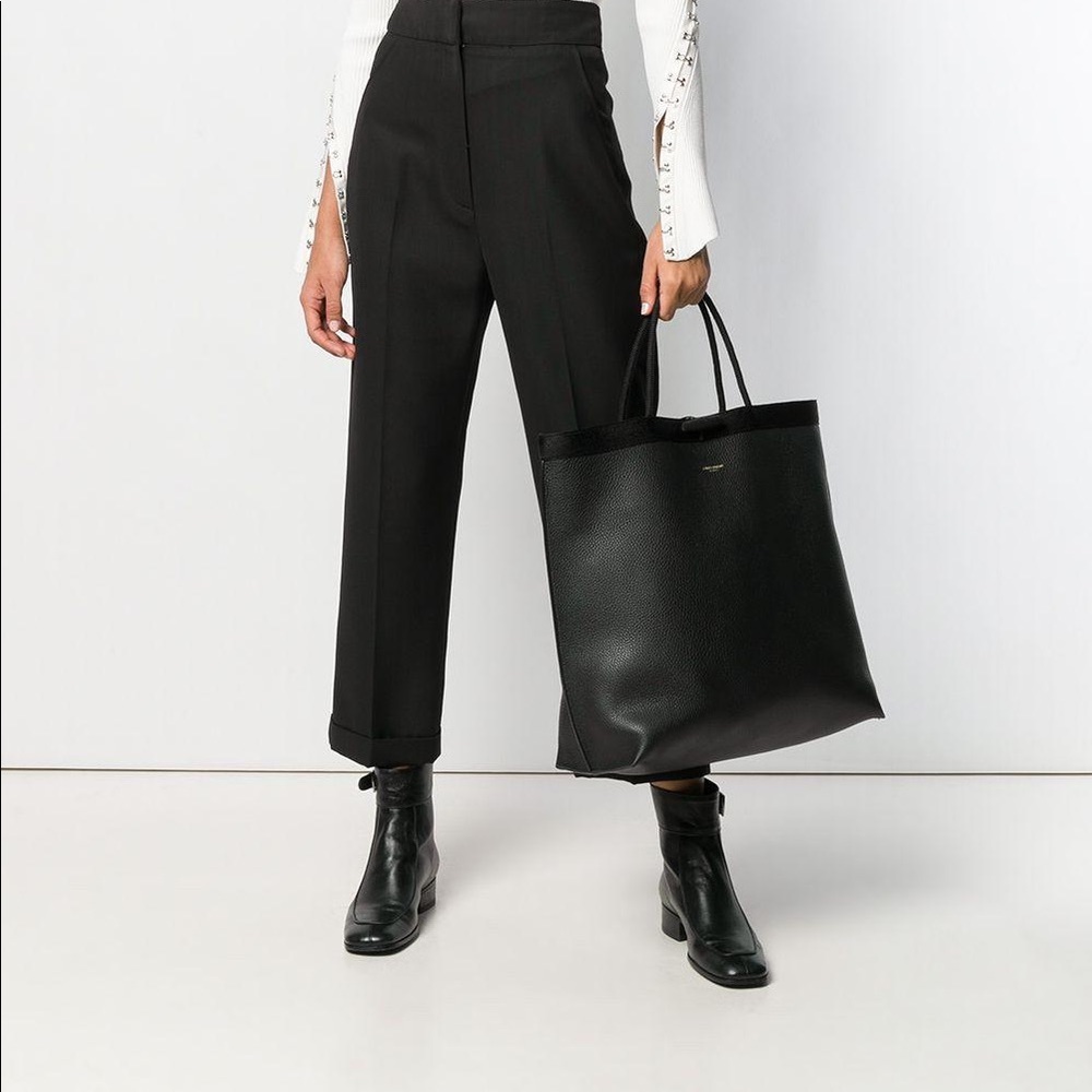 Saint Laurent Patti large leather tote bag, Black EUC